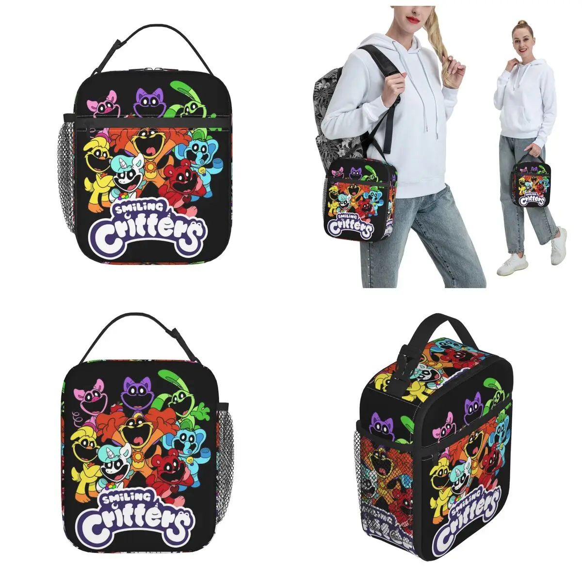 Isolados Lunch Bags para piquenique da faculdade, Catnap e Dogday, sorrindo, saco térmico, recipiente de alta capacidade, Tote