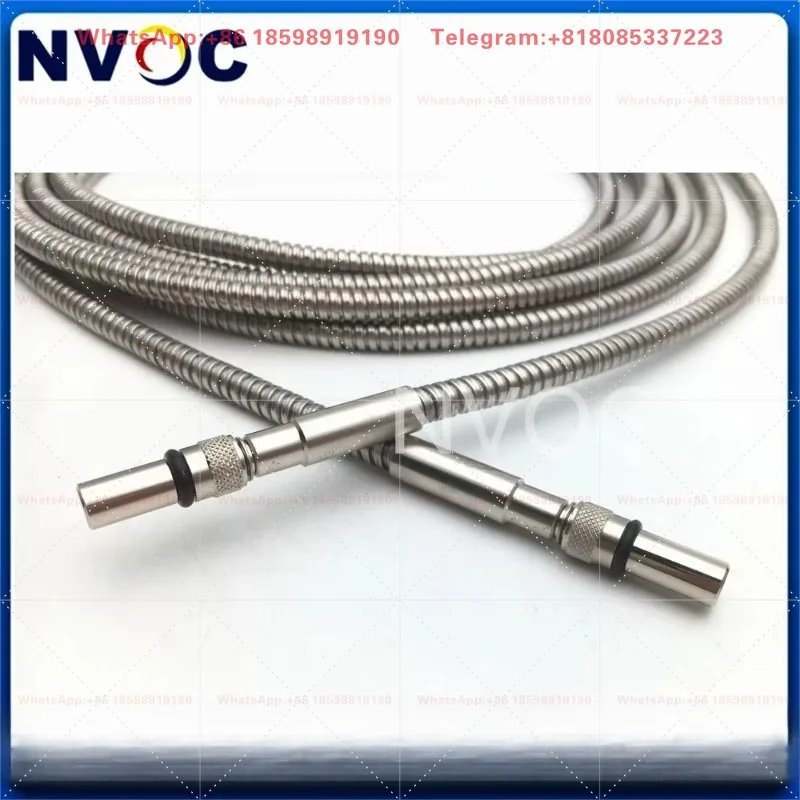 SMA905 Hexagon to SMA905-H Armored Fiber Patch Cord MM SX 1000um Silica Metal Ferrule 400-2500nm 0.22NA,6.0mm,1M