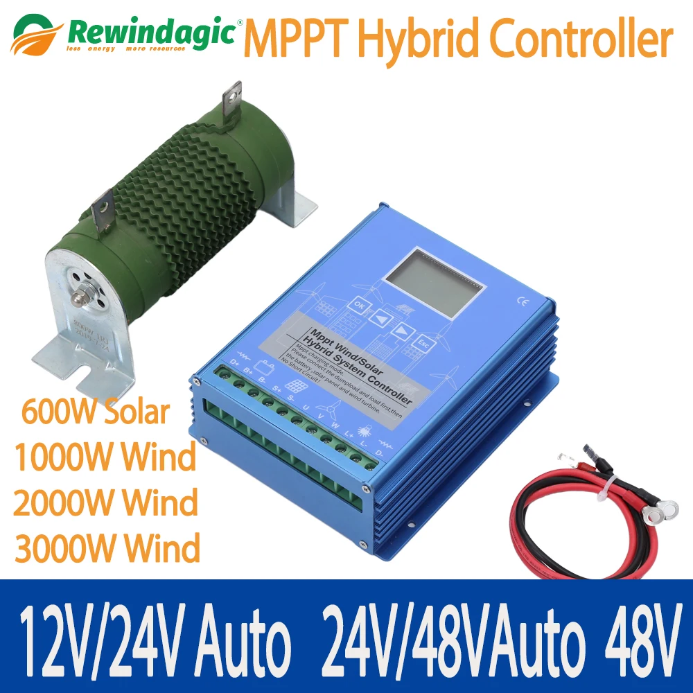 Effectively Power MPPT Hybrid Controller 1KW 2KW 3KW for Wind Turbine and Solar Panel Regulator with Dump Load Battery Charger