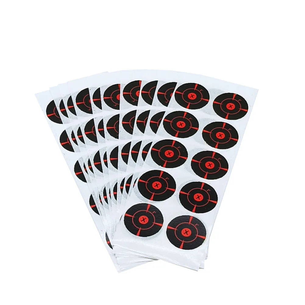 Autocollants de cible en papier durable pour le sport en plein air, patchs de couverture noirs et rouges, haute qualité, le plus récent, 100 pièces par paquet