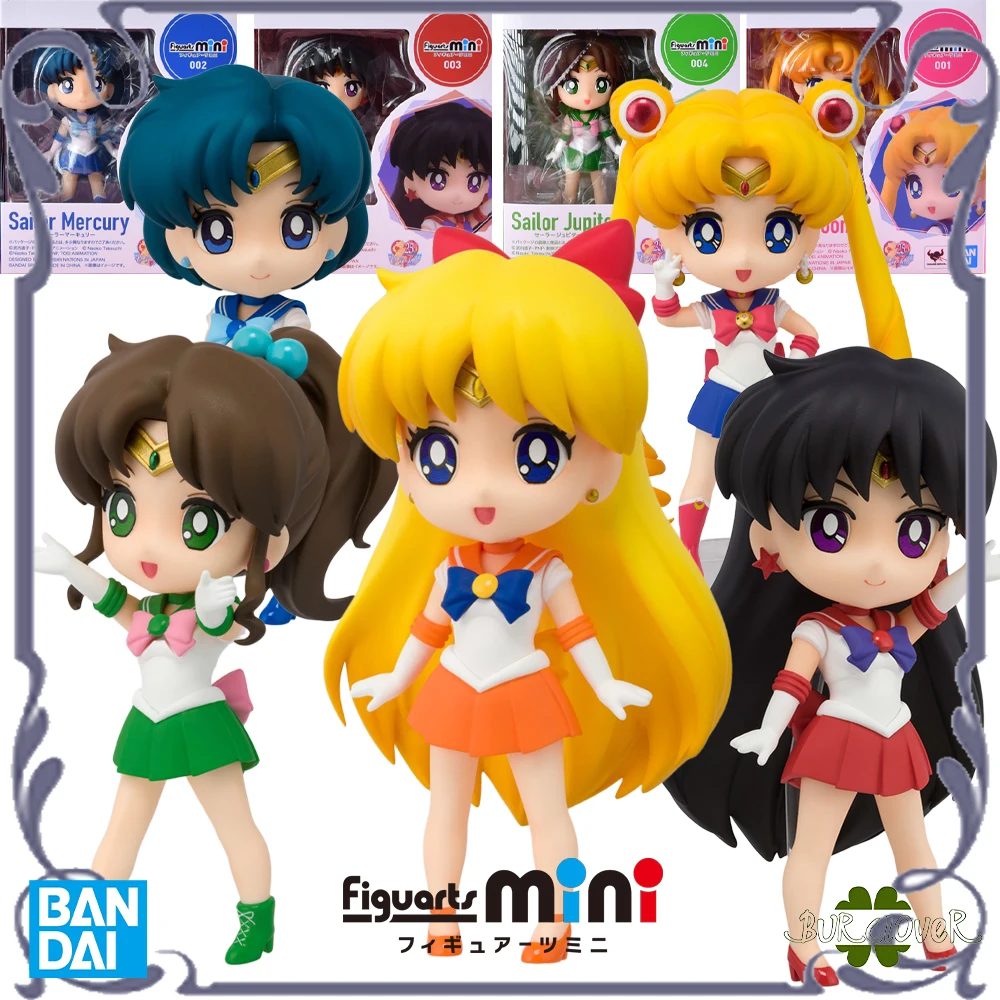 

BANDAI оригинальные фигурки мини-серии Сейлор Мун Сейлор Меркурий Сейлор Марс Сейлор Юпитер Сейлор Венера аниме фигурки модель