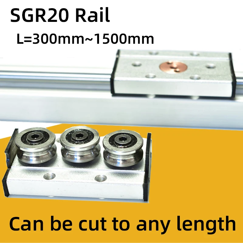 Wood working machinery  built in double axis linear guide SGR20 roller slide rail 300 500 600 1000 1200mm  SGB20 wheel block