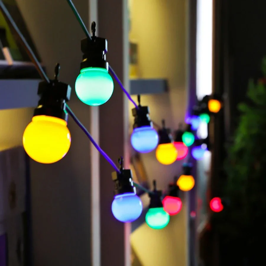 G50 Globe Bulbs Fairy String Light Hanging Garland Light Outdoor Christmas Globe Fairy Lights for Backyard Bistro Garden Decor