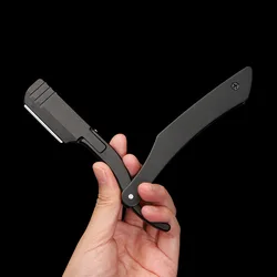 Aluminium Alloy Beard Folding Barber Shaver Knife Tool Straight Edge Shaving Razor Holder