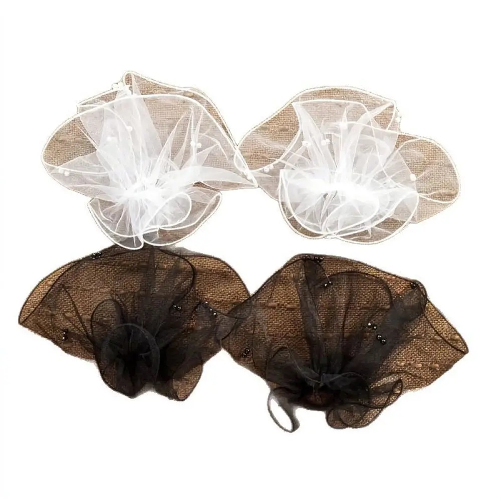 Fashion Bridal Sleeves Pearl Embellished Mesh Arm Covers Wedding Dress Accessories Elegant Sheer Gloves For Women