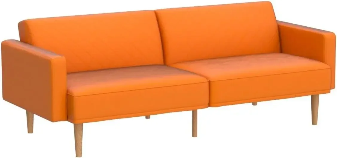 Sleeper Sofa, Loveseat, Mid Century Modern Futon Couch, Sofa Cama, Couches for Living Room (Apricot Velvet)