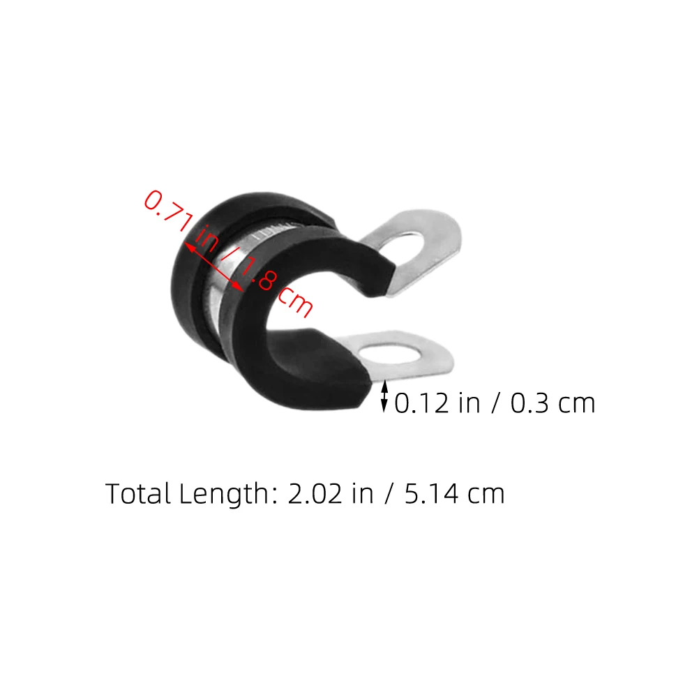 

12pcs Stainless Steel Hose Clamps Rubber Insert Pipe Repair Cable Management Leakproof Durable Vibration Tube Clamps Hardware