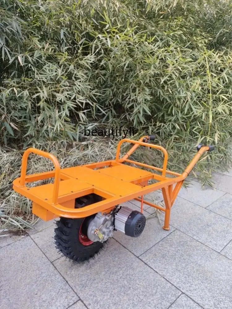 Electric Wheelbarrow Agricultural Hand Push Climbing Wheelbarrow Climbing Orchard Transport Cart