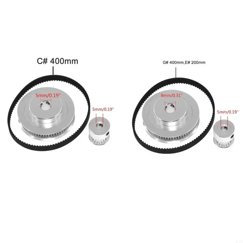 E1PC 1: 3 Tỷ lệ giảm tỷ lệ vành đai thời gian Pulley 20 & 60 răng 2GT Bánh xe đồng bộ với chiều rộng vành đai 6 mm cho máy in