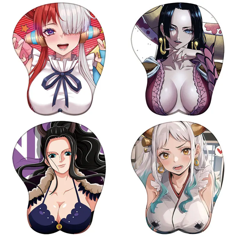 

Аниме One Piece 3D Коврик для мыши с поддержкой запястья Nami Robin Uta Hancock Yamato Силиконовый коврик для мыши Сексуальная грудь 3D Подставка для запястья Коврик для мыши