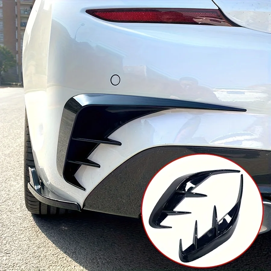 1 Paar ABS Auto-Heckspoiler-Diffusoren - Seitliche Luftauslässe, Fahrzeug-Außendekor-Zubehör, Auspuffrohr-Emitters, Schlanke Lüftungsöffnungen – Detail 7