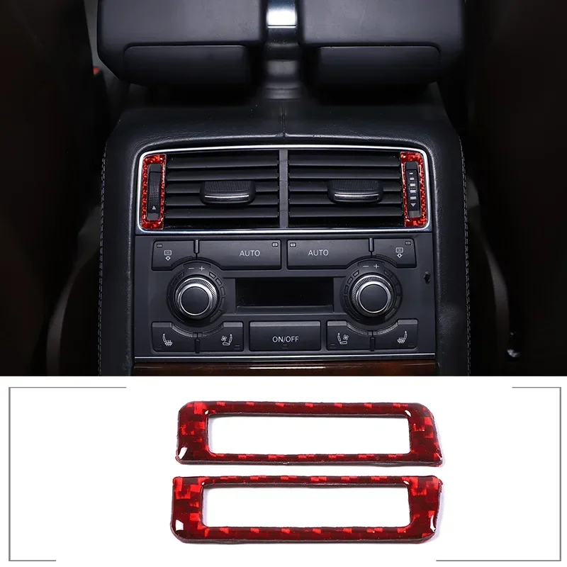 

For Audi A8 D3 2004-2012 Soft Carbon Fiber Rear Exhaust Vent Pulley Switch Frame Decorative Sticker Car Interior Accessories