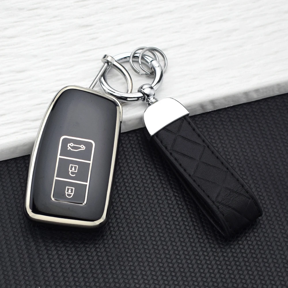 3 Buttons TPU Remote Car Key Shell Fob Fit for Lexus ES250/300 GS300/450 NX200/300 RX300/450 LX570 XM38 Smart Car Key Shell Case
