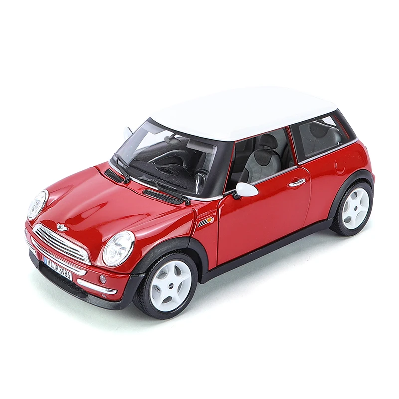 Genuine Boutique Bburago 1:18 BMW Mini Cooper 2 Doors Opened Back To Alai Alloy Toy Car Model Metal Die-cast Toys Boy Gifts