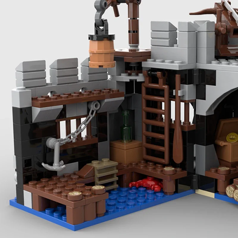 Modelo de jogo popular moc tijolos de construção cena armadilha cais assassinato caverna tecnologia modular presentes feriado montar crianças brinquedos terno