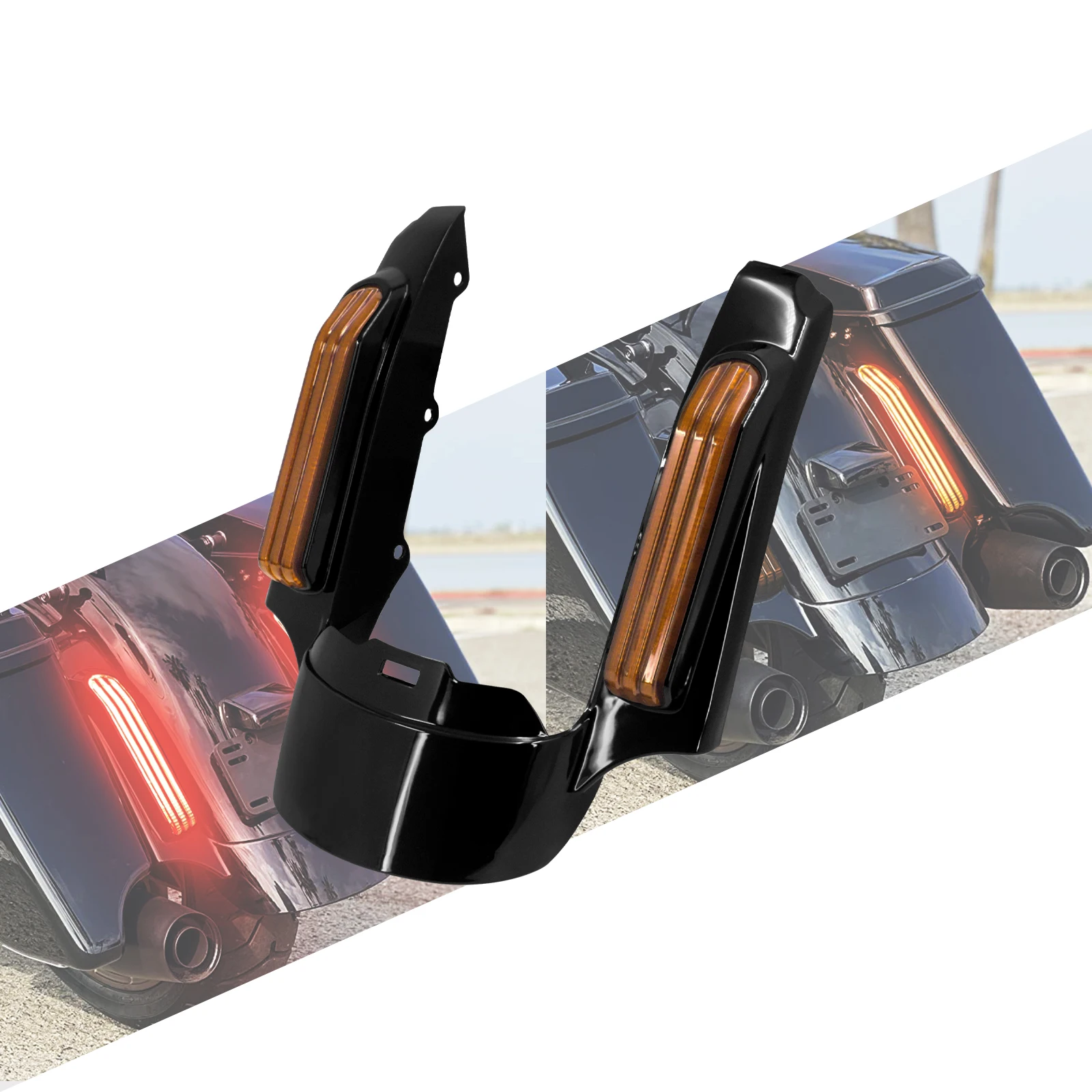 

Motorcycle LED Light Rear Fender Fascia Set For Harley For Touring For Street Glide For Road Electra Glide For Road King 14 up