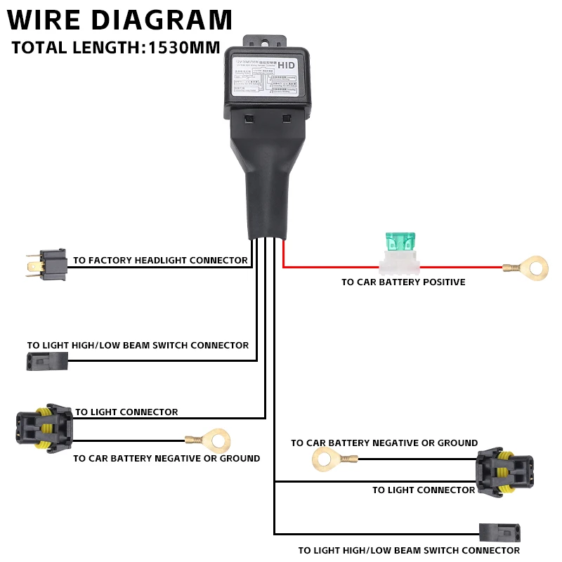 H4 HID LED Wiring Relay Harness For Bi-xenon Lens Bi-led Projector Cables High Low Light Wired 2 Lamps Car Light Accessories DIY