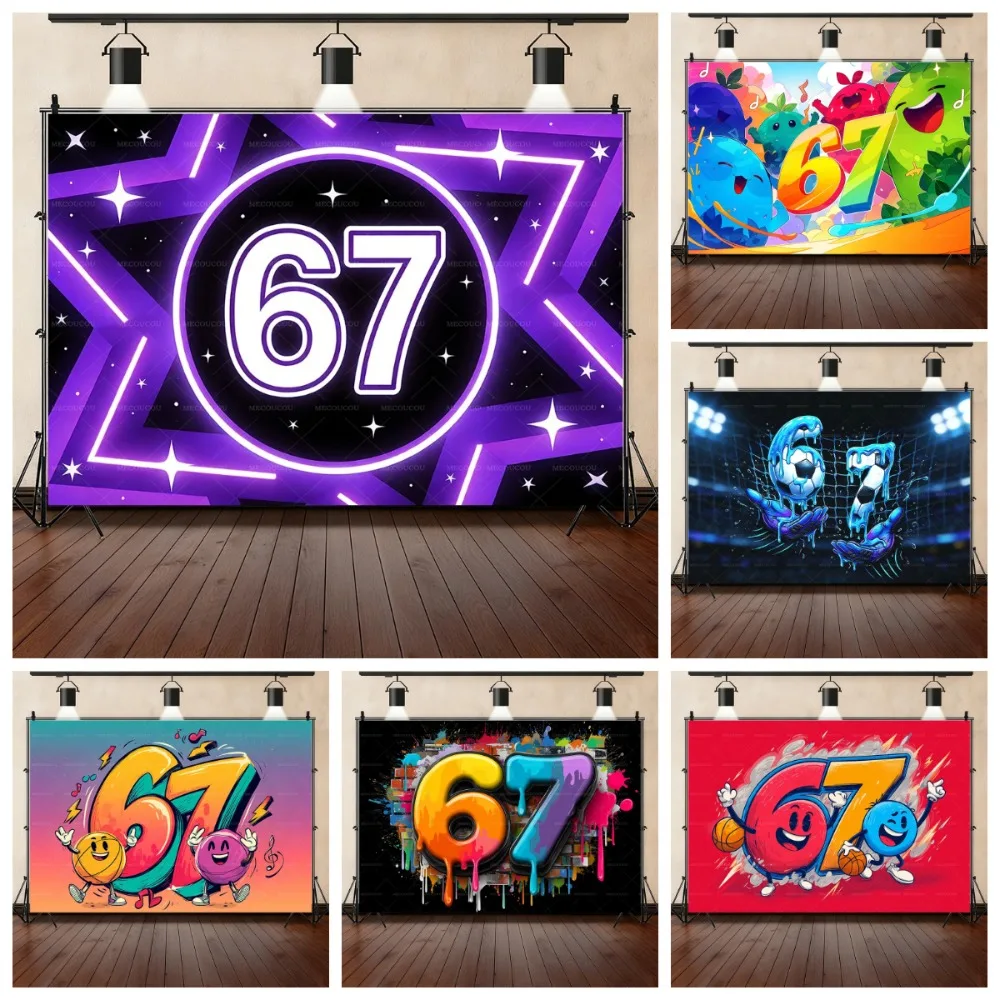 Colorful Graffiti 67 Football Sports Theme Photography Background, Children's Birthday Party Decoration Photography Background