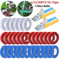 20/12/6PCS Garden Tools Garter Plants Branch Hand Tying Binding Machine Tie Tape for Grape Tomato Vegetable Tapener Tapes Tool