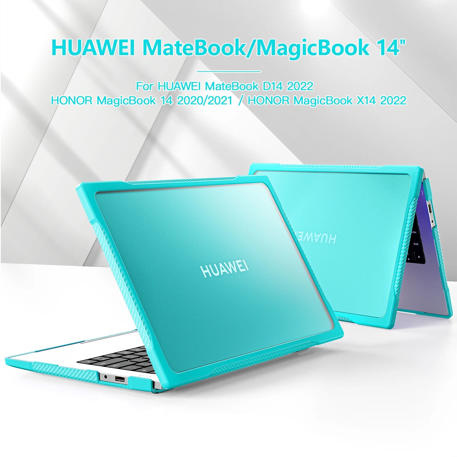 Laptop Case For Huawei MateBook D14 SE 2022 Multi-Layered Protection Cover For Honor MagicBook 14 2020 2021 X14 2021 Hard PC+TPU