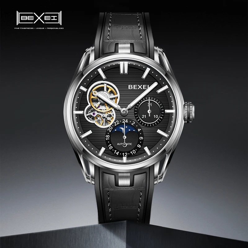 

BEXEI 2025 Displays for Hour Date of month mechanical 316L Case Automatic Movement Roman Numerals Man watch
