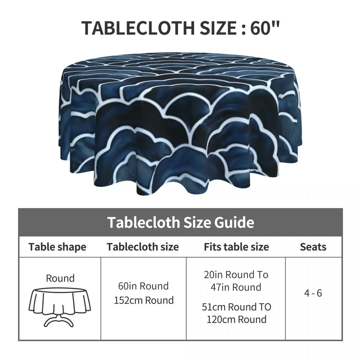 Tablecloth Seigaiha Table Cloth Traditional Japanese Design Elegant Table Cover Tablecloths Christmas Party Table Decoration