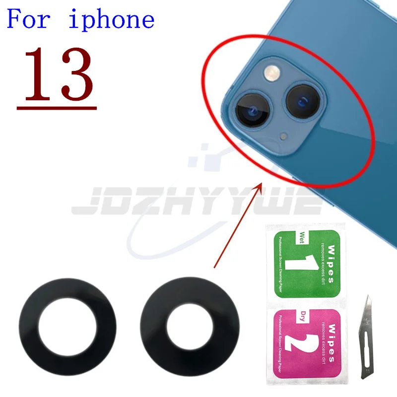 

Back Rear Camera Glass Lens With Ahesive Glue Sticker For Iphone 11 12 13 Mini 14 Plus Pro Max Replacement Repair Tools