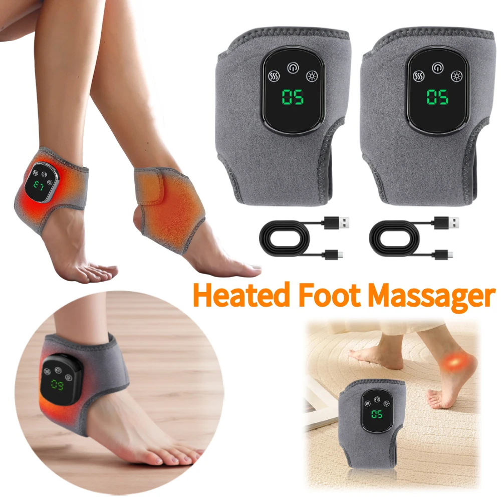 

Heated Ankle Massager USB-C Charging Electric Heating Joint Care Tool Lightweight Calf Massager for Home Office Relieves Fatigue