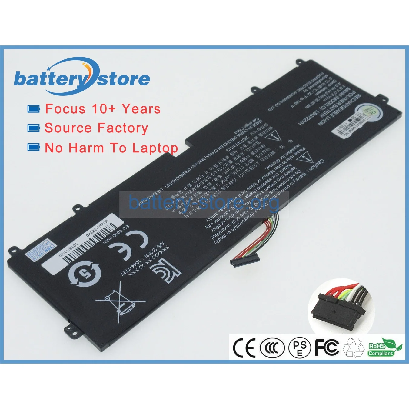 

New Replacement battery 7.6V 4000mAh EAC62718304 , 2ICP4/73/113 for LG gram 13Z940-GH30K ,13Z940-G.BK71P1 , 13Z940-GT70K laptop