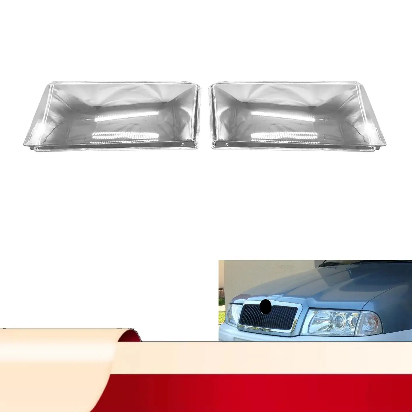 

For Skoda For Octavia 2001 2002 2003 2004 Headlight Shell Lamp Shade Transparent Lens Cover Headlight Cover-N32R