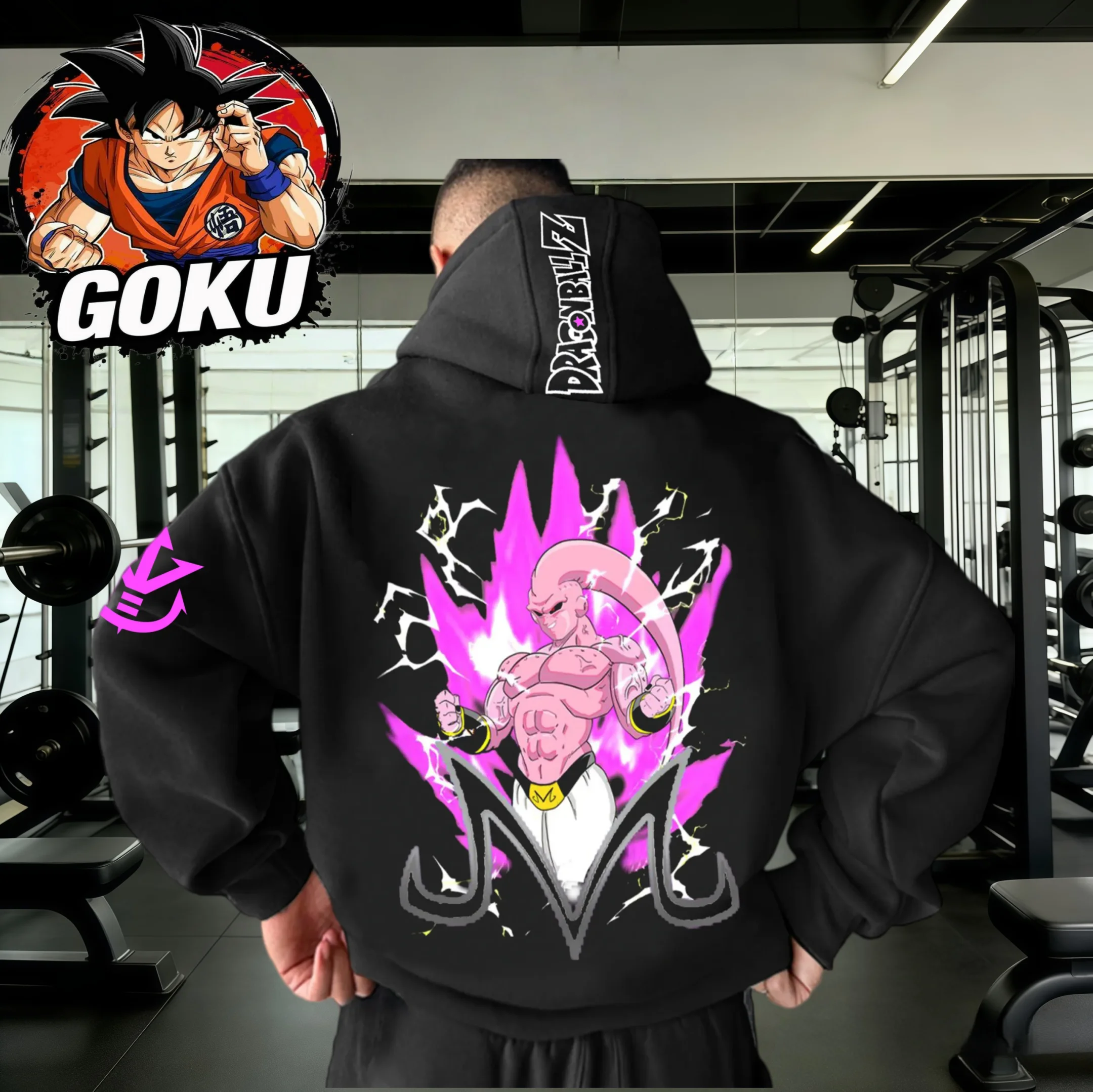 

Худи оверсайз «Драгон Болл» с принтом Маджин Буу, 100% хлопок, для фитнеса, спортзала, уличной моды, унисекс, осень-зима 2026