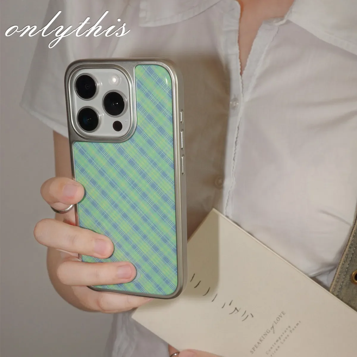

Чехол для телефона с зеленым сетчатым узором и гальваническим покрытием, с эффектом капельного лака, для iPhone 17 Air 16 15 14 13 12 11 Pro Max Plus, в стиле Y2K, противоударный, Ins