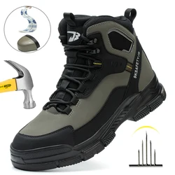 Men Safety Shoes Puncture-Proof Work Sneaker Waterproof Work Shoes Steel Toe Shoes Safety Boots Indestructible Protective Shoes