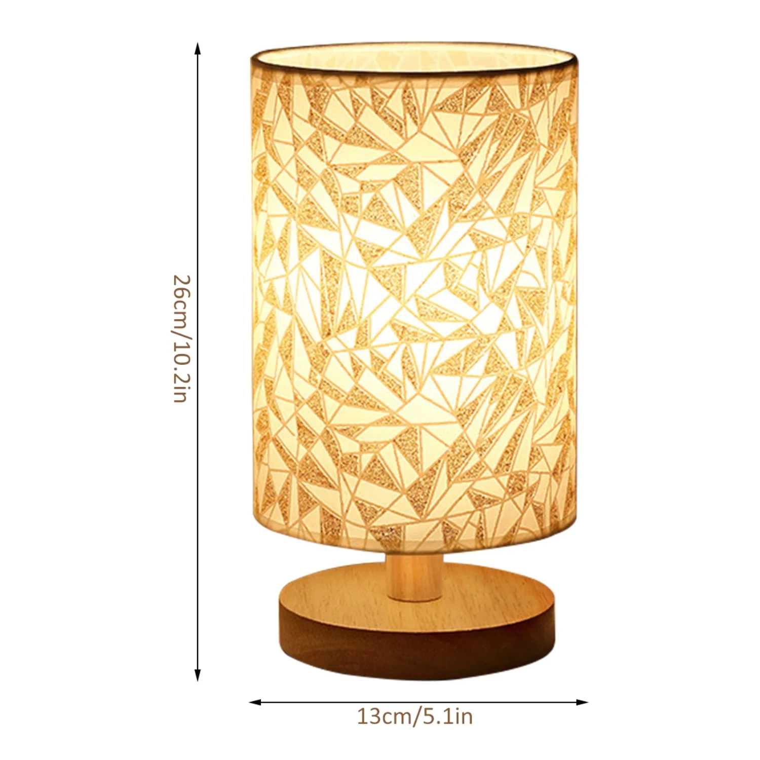 Linen Table Lamp Touch LED Linen Night Lamp w/Warm White Light Linen Nightstand Lamp  Bedroom Living Room