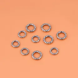 S925 Sterling Silver Vintage Circle Shim handmade diy beaded material bracelet necklace accessory