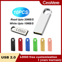 CeaMere 10PCS Custom Logo USB Flash Drive 4GB 16GB High-speed storage USB flash drive for Business Gift/Promotional Souvenir‌