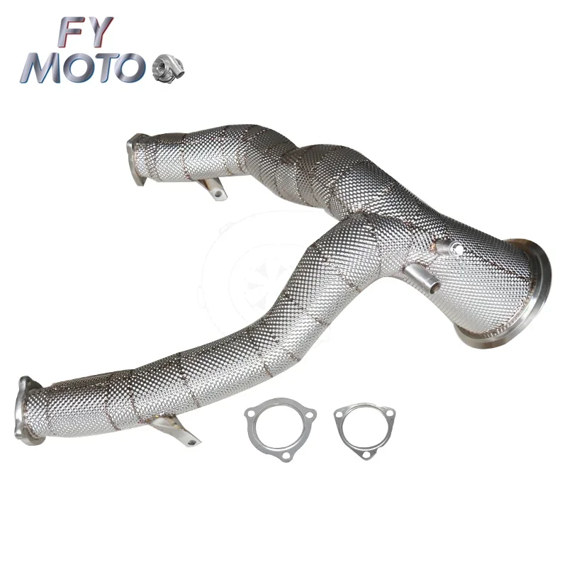 Exhaust Catless Downpipe For Audi A6 A7 C8 3.0T 2019+ With Heat Shield