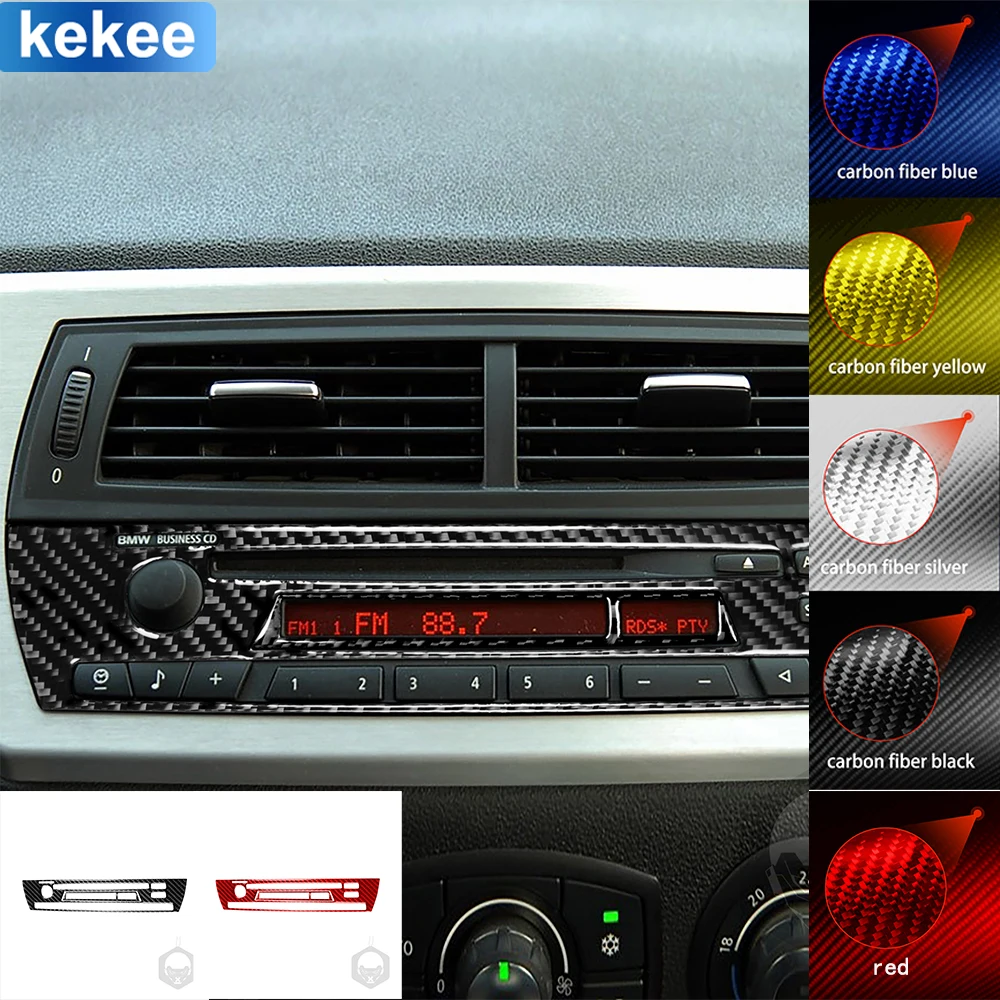 For BMW Z4 E85 2003-2008 Center Console Dashbaord Radio Panel Tuning Cover Soft Real Carbon Sticker Car Interior Accessories