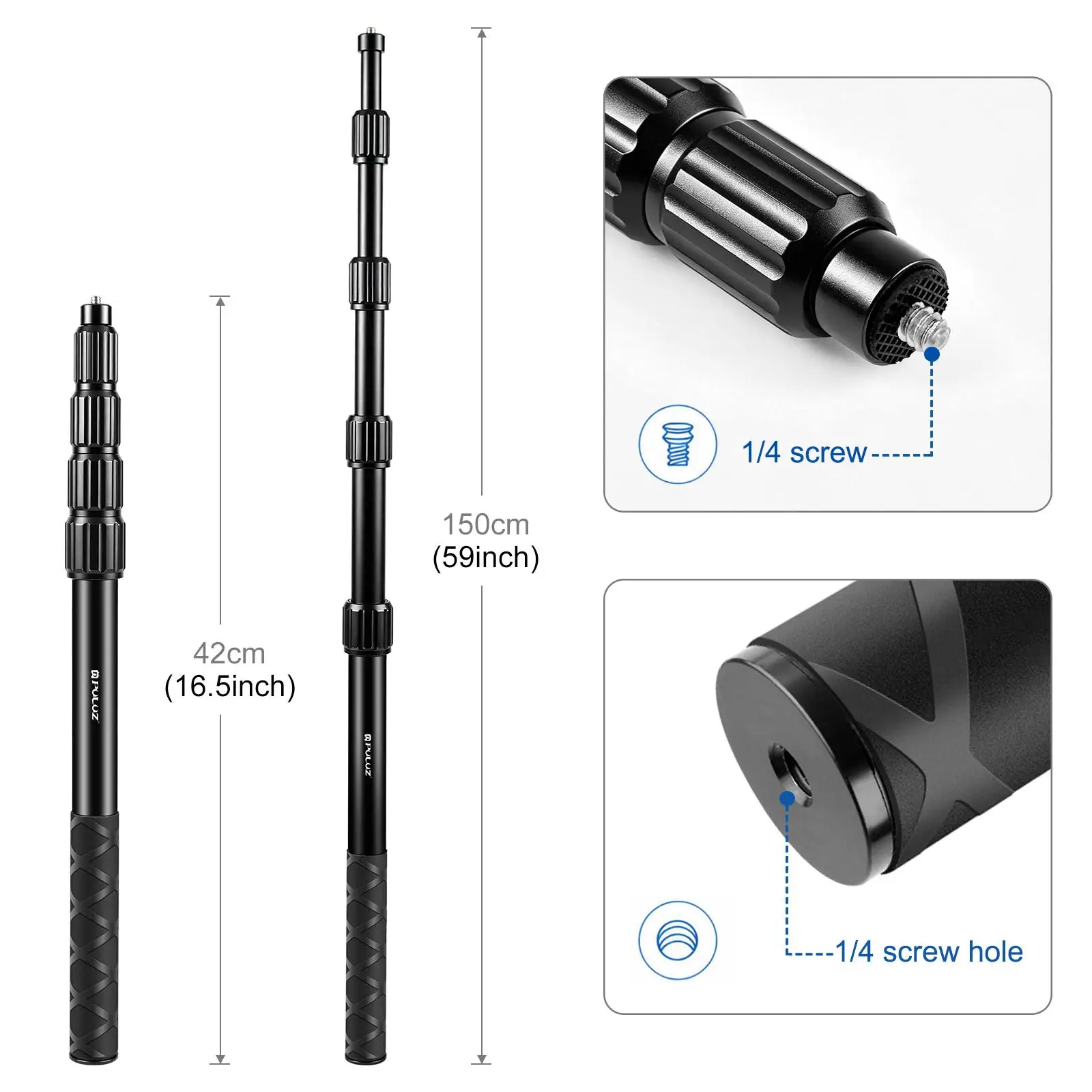 PULUZ Cycling Quick Release Bracket with 150cm Locking Selfie Stick Set