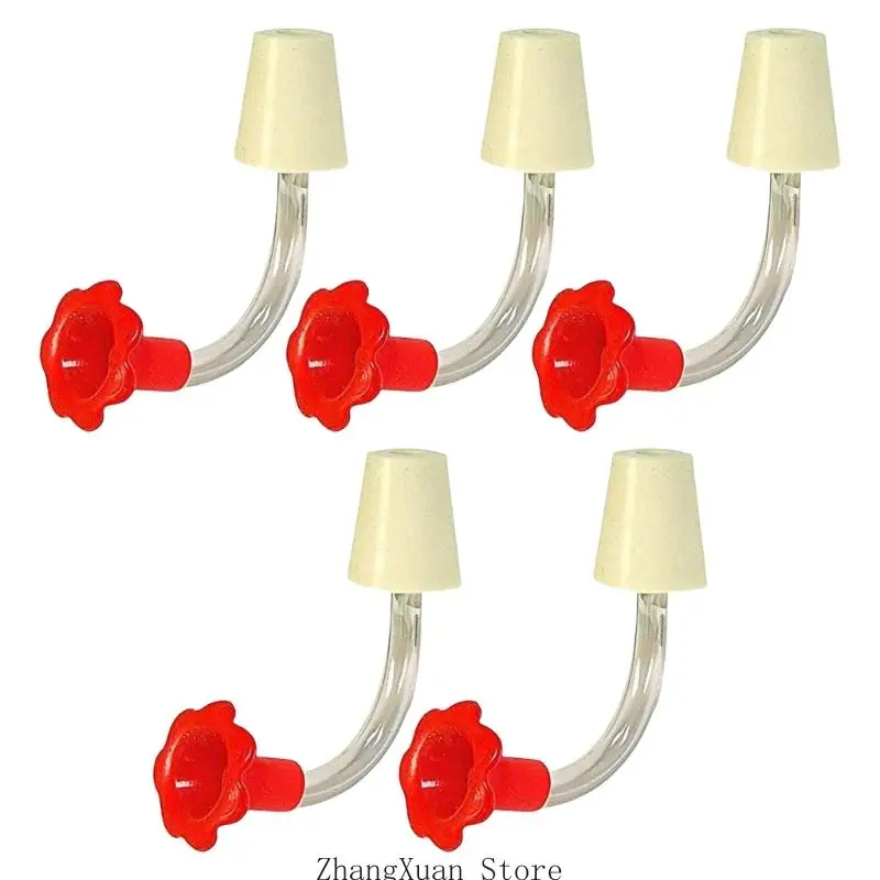 

5pcs Handheld Hummingbird Feeder Replacement Part Flower Tube Tip And LeakProof Design For Outdoor Water Feeder Use