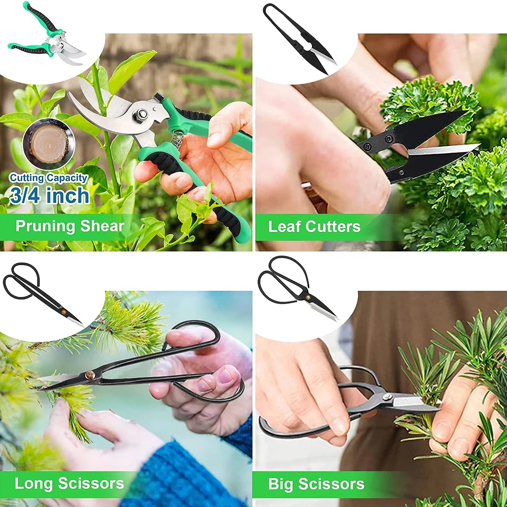 Bonsai Tools Kit 22 PCS Bonsai Tree Kit Tools For Beginners Bonsai Tool Set Bonsai Starter Trimming Pruning Shears Scissors Kit