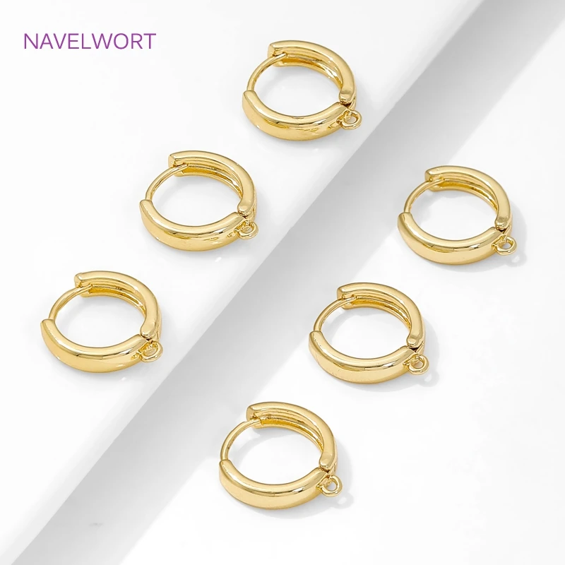 18K Gold Plated Round Shvenzy Earwires,Brass Earring Hooks Findings,Fasteners For Earrings,DIY Jewelry Making Accessories