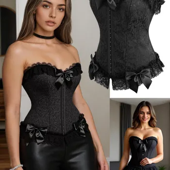 Corset Sexy en Jacquard Floral pour femmes, grande taille, œ...