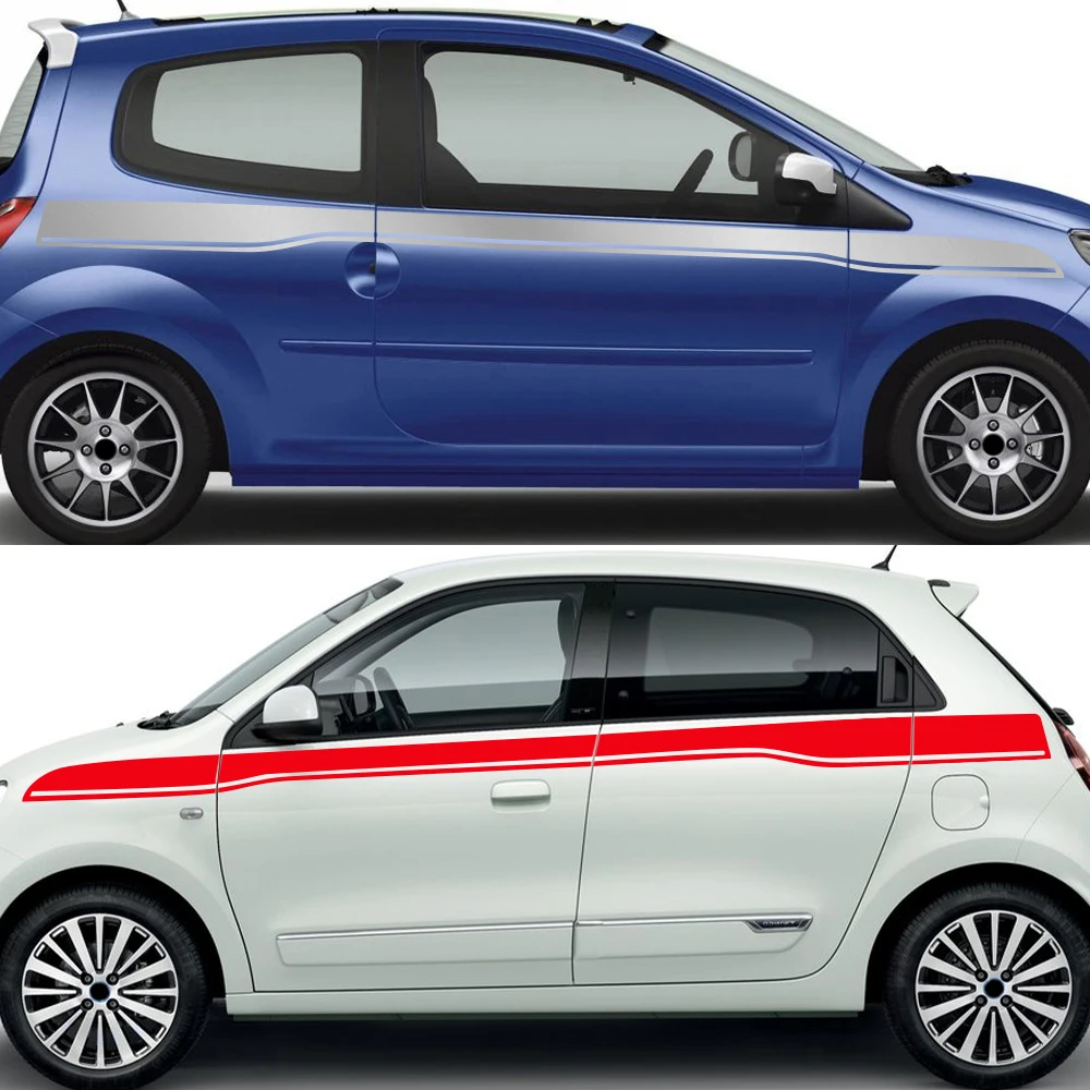 Autocollant auto-adhésif imperméable pour lignes de taille de voiture, pour Renault Twingo 3-5 portes, rayures de Sport de course, accessoires de décoration de carrosserie automobile