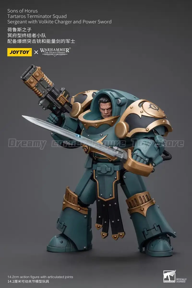 

【In Stock】JOYTOY Warhammer 40K Sons of Horus Sergeant with Volkite Charger and Power Sword 1/18 Action Figure