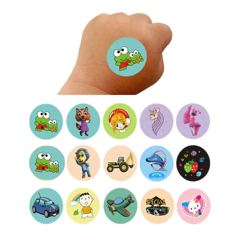 

50pcs/set Cartoon Kawaii Band Aid Round Wound Plasters for Children Injection Skin Wound Dressing Patch Tape Adhesive Bandages