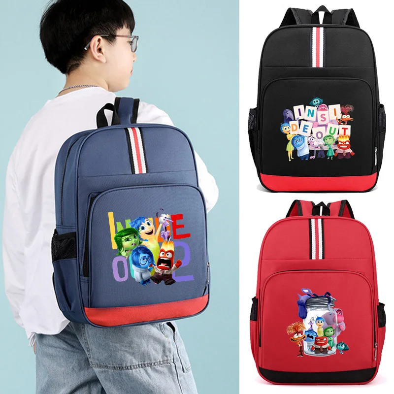 Inside Out 2 School Backpack for Kindergarten Disney Anger Joy Sadness Anxiety Schoolbags Girls Boy Primary Trend Book Bags Gift