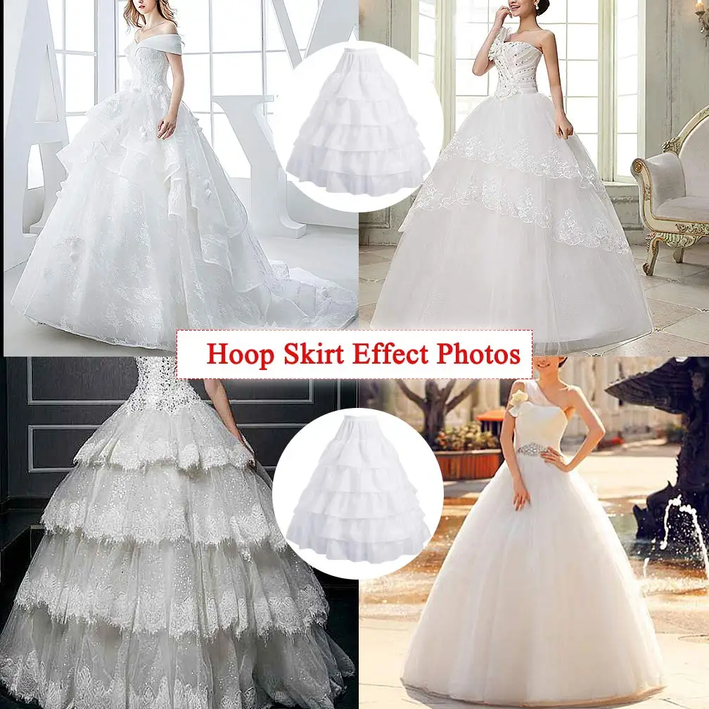 Women's Petticoat 4 Hoop Petticoat Skirt Elegant Floor Length Crinoline Underskirt Slip Perfect for Weddings Bridesmaids image 6
