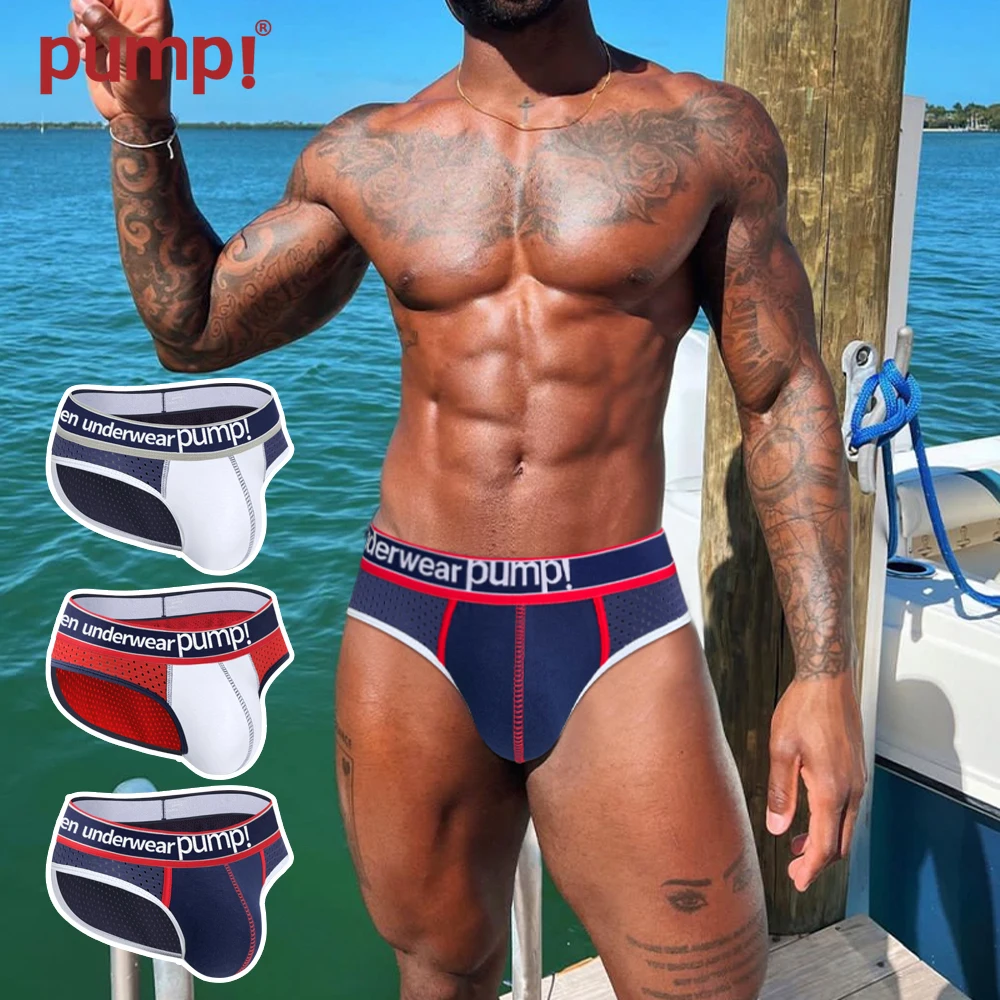 

1-4PCS Sexy Men's Briefs Mesh Sports Breathable Men Underwear Hip Raise Low Waist Slim Fit Big U Pouch Underpant Male Triangle