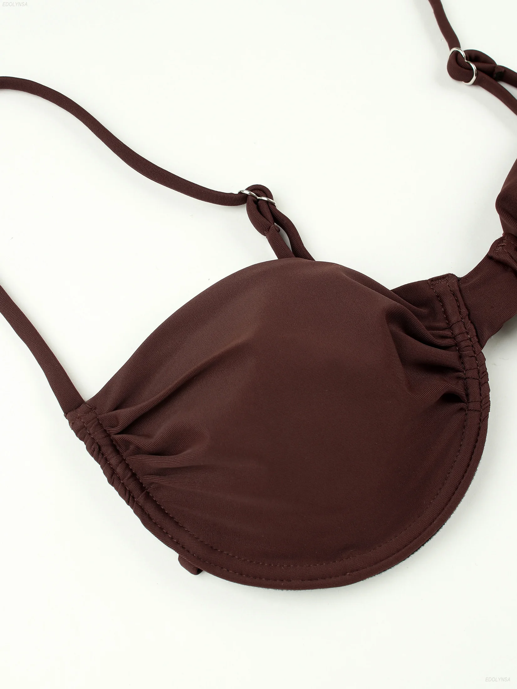 Zmarszczony strój kąpielowy z spódniczką, elegancki 3-częściowy zestaw bikini, nowa kolekcja plażowa 2025, strój kąpielowy push-up, sukienka na imprezę do klubu nocnego K268